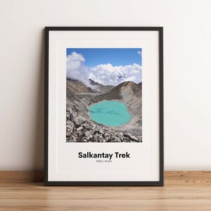 Salkantay Trek, Salkantay Trek Poster, Salkantay Trek Trail Map, Senderismo Machu Pichu Poster, Machu Pichu, Perú,