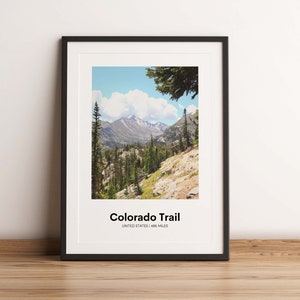 Colorado Trail Print, Colorado Trail Poster, Colorado Trail Karte, USA Trail Maps, Trail Prints, Wandern USA Poster