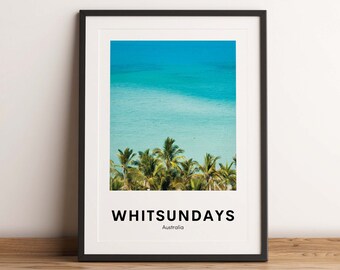 Whitsunday Islands Art Print, Australian Travel Poster