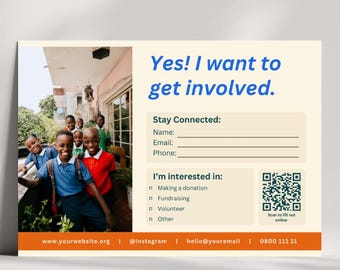 Nonprofit Get Involved Card Template - Editable Canva Design