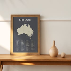 Disc Golf Australien Checkliste Poster, Disc Golf Bucketlist Druck, Minimalistische Disc Golf Wandkunst, Disc Golf Poster, Geschenk für Disc Golfer