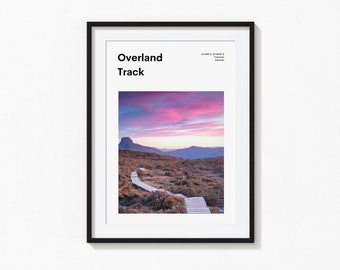 Impression d'art Overland Track Tasmania, affiche de Cradle Mountain