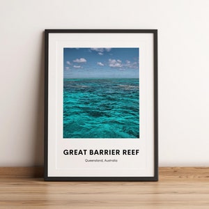 Great Barrier Reef Print, Great Barrier Reef Travel Poster, Cairns Print, Ocean Photography, Australia poster, Digital Download, Printable