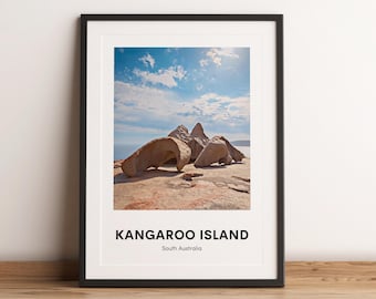 Kangaroo Island Australia Travel Poster, Ocean Photo (Digital Download)