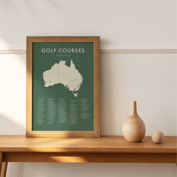 Golf Courses of Australia Checklist Poster, Golf Bucketlist print, Minimalist Golf Wall Art, Golf Poster, Gift for Golfers Australia