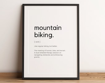 Mountain Biking Definition Art Print, MTB Poster (Digital Download)