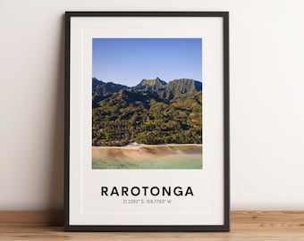 Rarotonga Travel Poster, Pacific Island Wall Art (Digital Download)