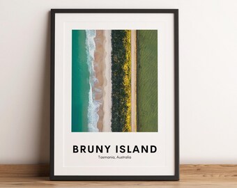 Bruny Island Aerial Print, Tasmania Ocean Photo, Australia Wall Art (Digital Download)