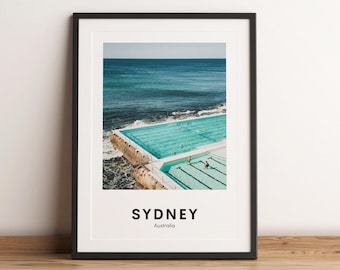 Bondi Beach Art Print, Sydney Travel Poster (Digital Download)