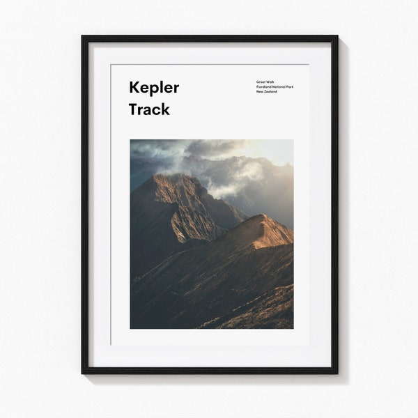 Kepler Track Art Print | Great Walks of New Zealand | NZ Travel Poster | South Island NZ | Wall Art Gift NZ Art | Fiordland | Hiking Gift |