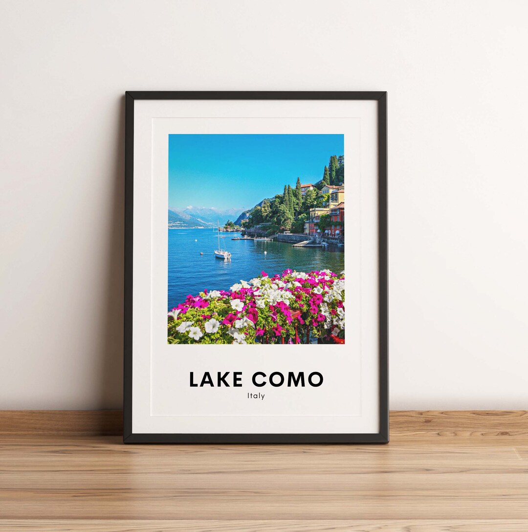 lake como italy travel poster art print (digital... Lake Como Travel Digital Download Print, Lake Como Poster, Italy Print ...