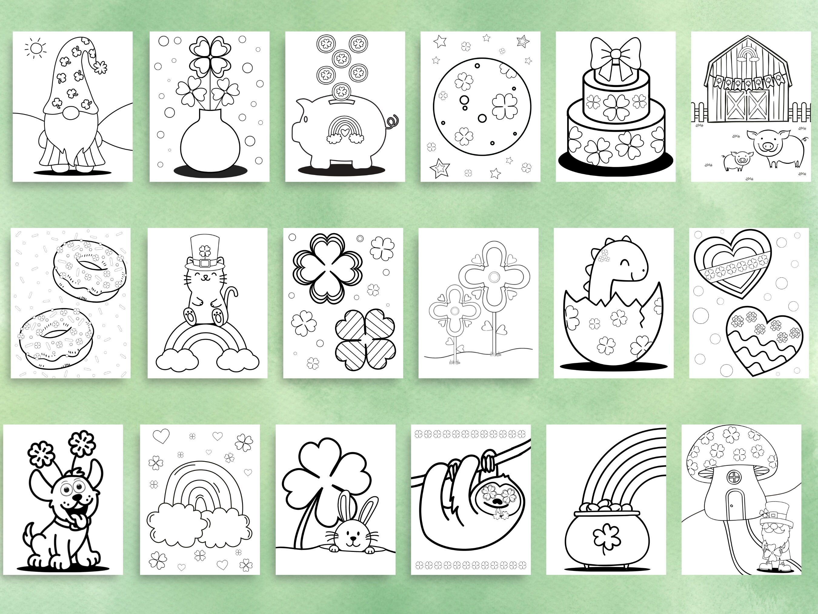 St. Patricks Day Color Sheet Bundle