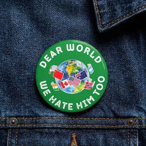 Anti-Trump Pin | Political Protest Button | Liberal Resistance Badge | Not My President | Dump Trump | Anti-Fascist | Handmade