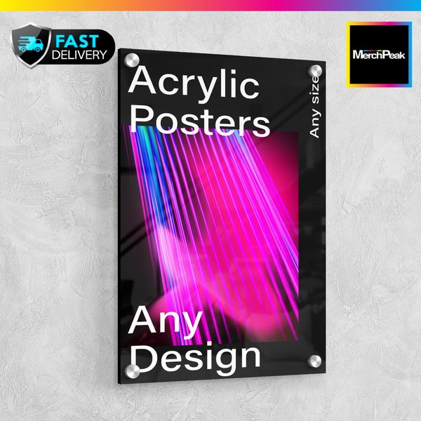 Custom Acrylic Poster Printing | Next Day Production - Personalized Acrylic Poster / Sign - Movie Poster - Wedding Poster