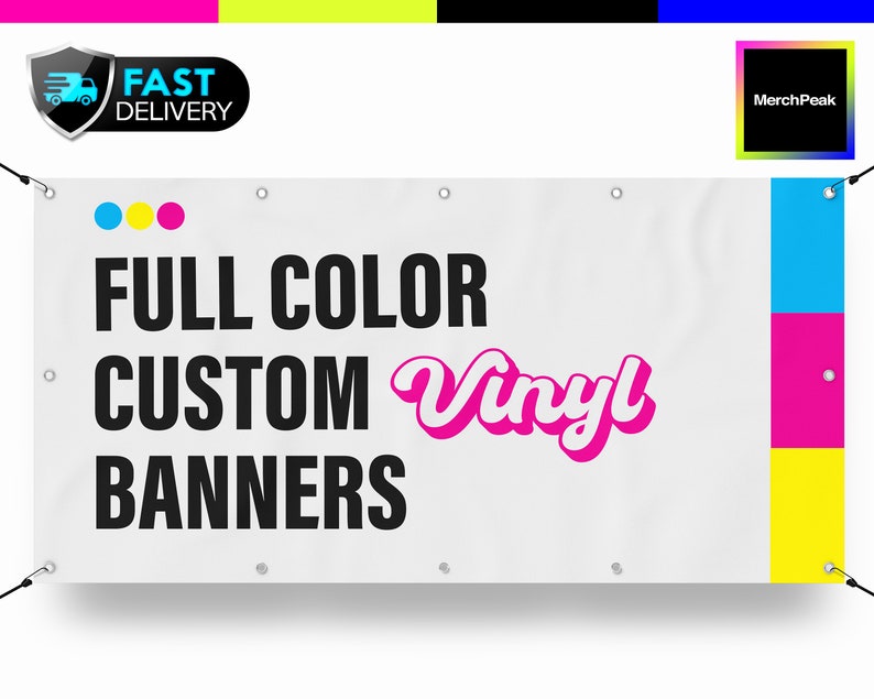 Full Color Custom Vinyl Banners Next Day Production Etsy