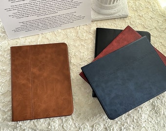 Étui pour iPad en cuir véritable élégant et personnalisé, support intégré, étui pour ipad avec emplacement pour stylo, cadeau parfait, cadeau pour elle, cadeau de rentrée