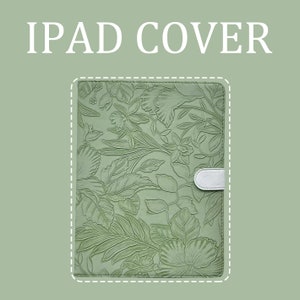 3D Green Flower And Leaf Pattern iPad Case for ipad 9.7-inch 10.2-inch 10.9-inch 11, iPad Air 2 3 4 iPad mini 6 5 4 iPad Pro iPad 2022 2021