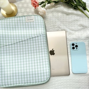 Grün-weiße Schachbrett-Laptoptasche Liner Bag 11 13-Zoll-Hülle für MacBook pro Case Hochwertige Laptoptasche Anpassbare, neue Jobgeschenk Bild 7