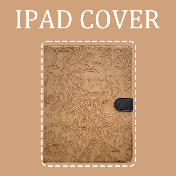 3D-braune Blume und Blatt-Muster iPad Hülle für ipad 9,7 Zoll 10,2 Zoll 10,9 Zoll 11, iPad Air 2 3 4 iPad mini 6 5 4 iPad Pro iPad 2022 2021