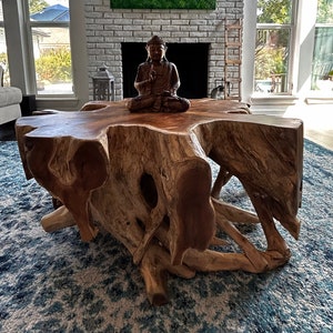 Rustic Luxury – Solid Teak Root Coffee Table