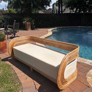 Elegant Natural Rattan  Sofa with Cushion