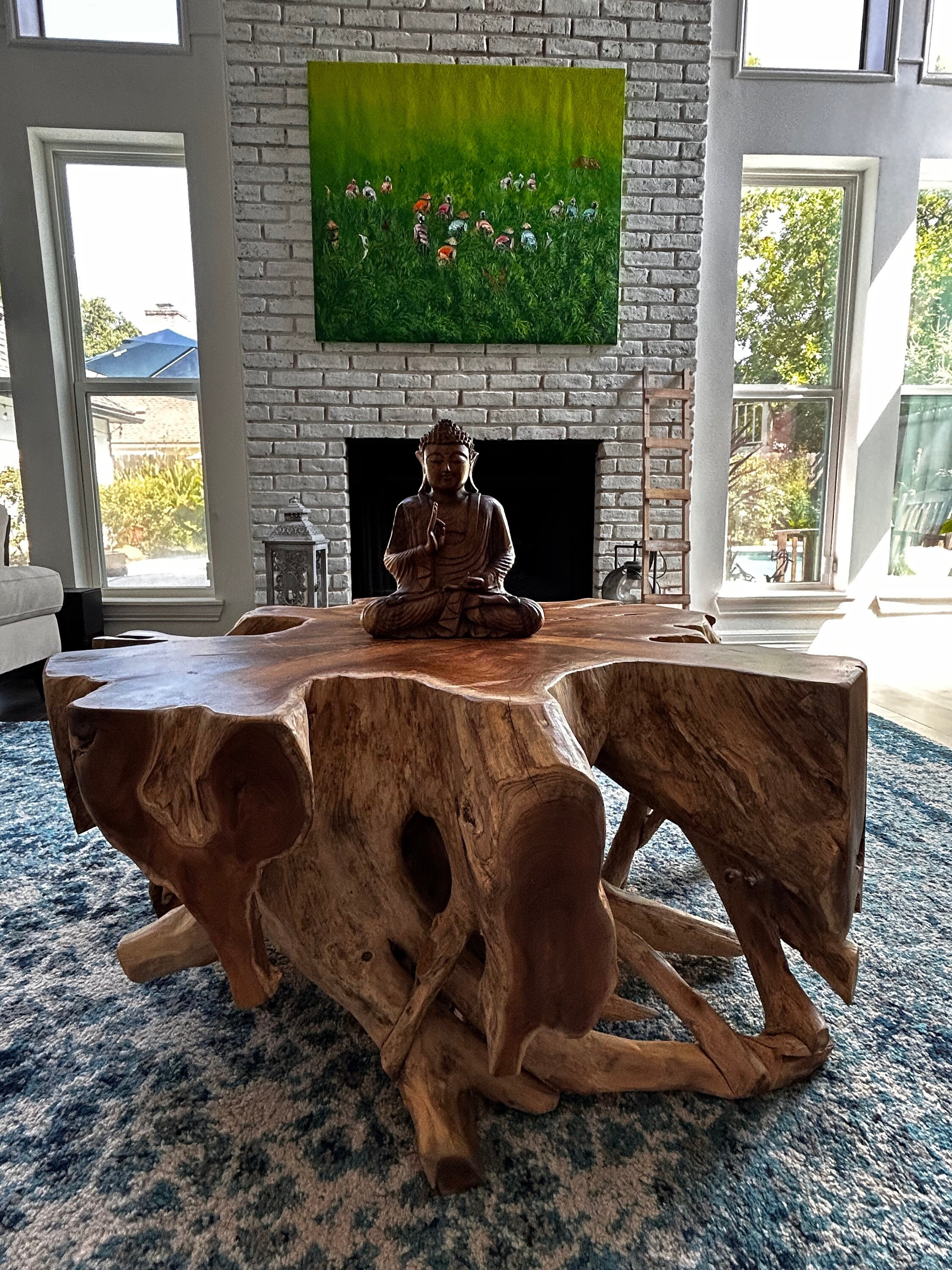 Wood tree coffee table discount