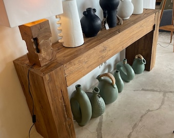 Recycled teak Console table