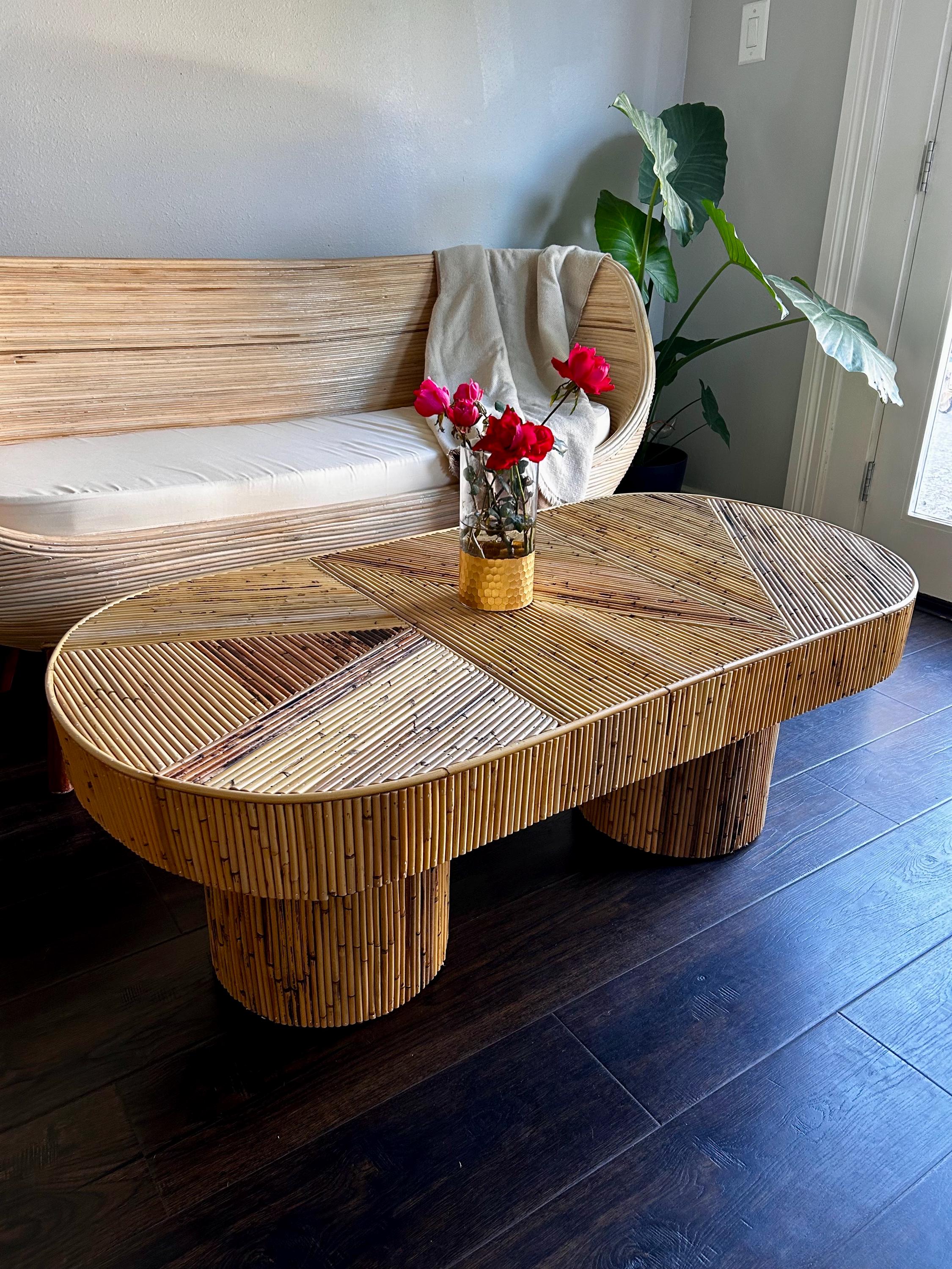 Oval Natural Rattan Coffee Table - Etsy