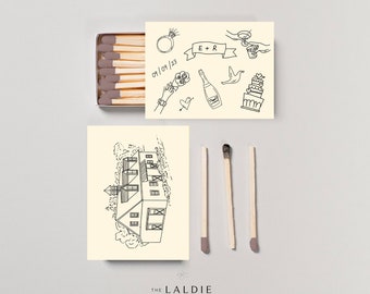 Personalised Matchboxes, The Laldie Custom Handmade Wedding Favors, Wedding Gift for Guest, Personalised Wedding Gift