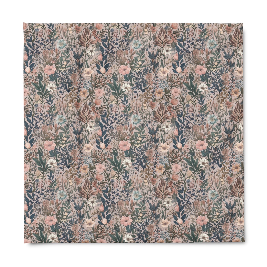 Whimsical Bloomscape Duvet Cover Botanical Pink & Blue - Etsy