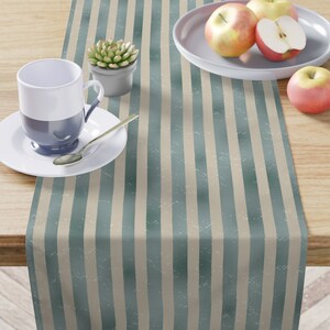 Green Ticking Striped Paper Table Runner– Gatherings by CP