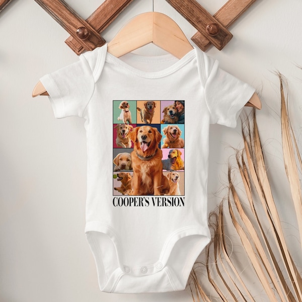 Custom Eras Tour Bodysuit- Custom Dog Tshirt, Eras Tour Bodysuit, Custom Pet Portrait Body, Dog Photo Toddler Tshirt, Custom Dog's Version