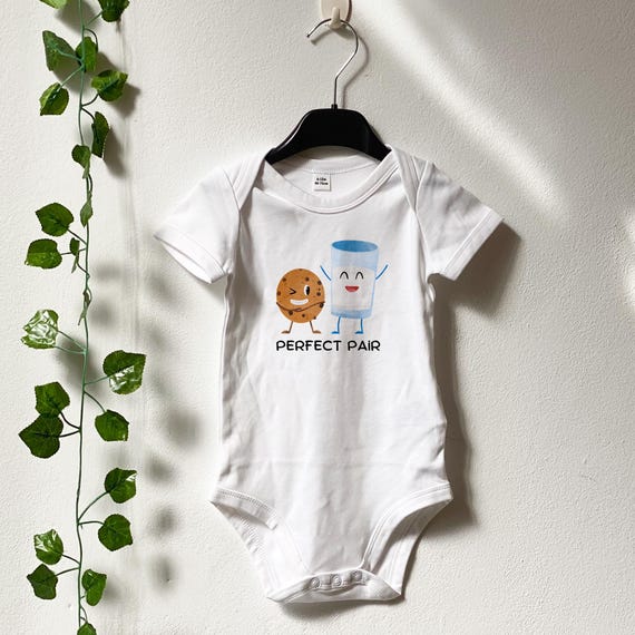 Perfect Pair Onesie, Cookie and Milk Baby Bodysuit, Cute Baby