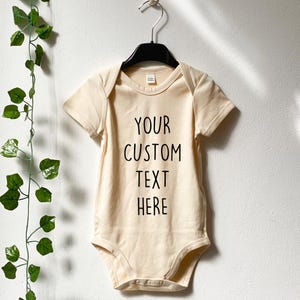 Custom Onesie®, Your Custom Text Baby Bodysuit, Custom Print Toddler Kids shirt with logo or text, Baby Shower Gift, Custom text bodysuit