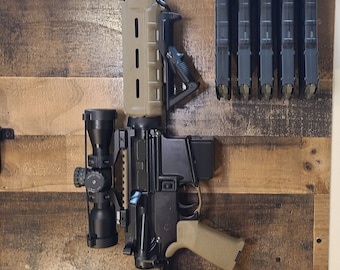 AR wall mount with 5 mag mount combo