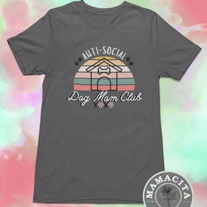 Retro Dog Mom Png, Retro Dog Momma Png, Retro Anti-Social Club Png, Retro T-Shirt Design, Dog Mom Png, Dog Momma Png, Anti-Social Png image 2
