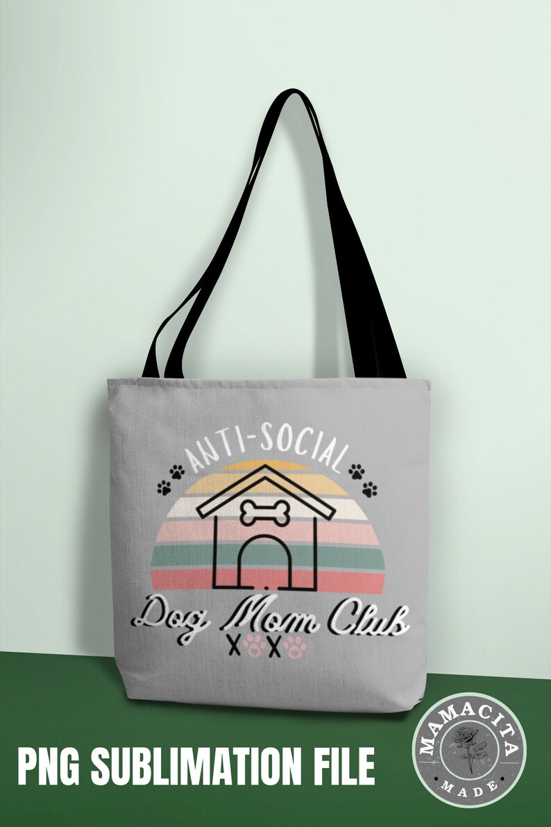 Retro Dog Mom Png, Retro Dog Momma Png, Retro Anti-Social Club Png, Retro T-Shirt Design, Dog Mom Png, Dog Momma Png, Anti-Social Png image 3