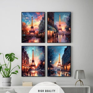 Eiffel Tower – Series of (4) Posters