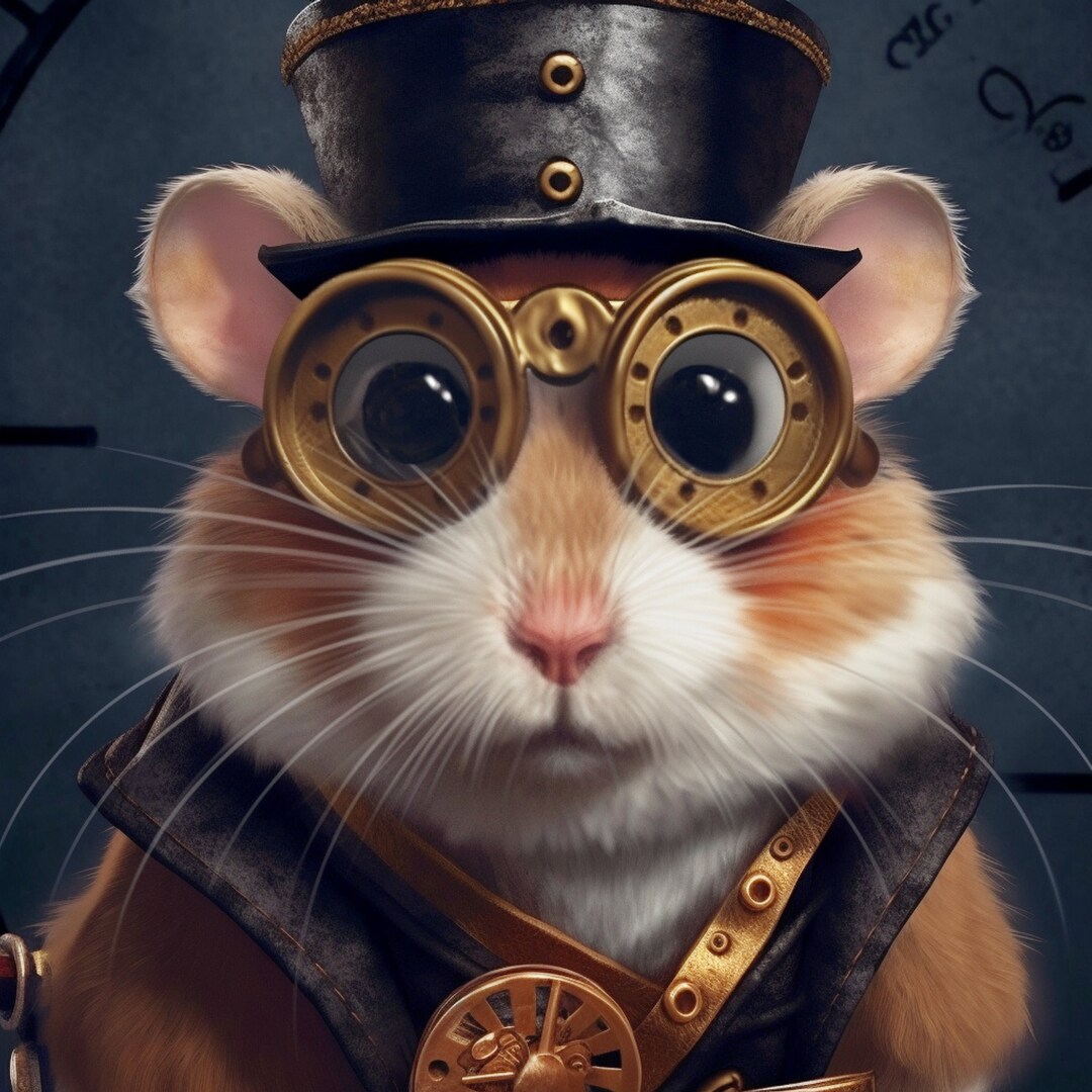 DIGITAL DOWNLOAD - Steampunk Hamster, Mouse, Goggles, Rodent - Etsy