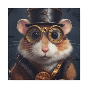CANVAS PRINT -  Steampunk Hamster, mouse, goggles, rodent