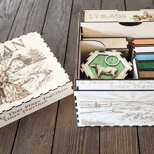 Caja de almacenamiento para el tablero de juego Catan Settlers 3D personalizado completo, cajas de jugadores y portatarjetas