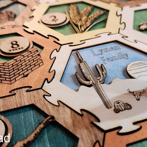 Custom Catan Settlers 3D Customized Game Board - Expanded 2 to 6 Player - Laser Cut File