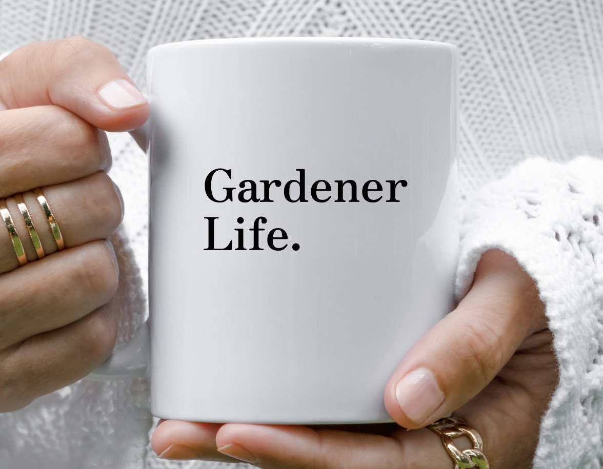 Vida del jardinero. Taza, Taza de jardinero, Regalo de jardinería, Regalo para jardinero, Taza de plantas, Taza de jardinera