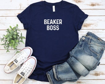 Camisa Beaker Boss, camiseta científica, camisa científica divertida, camiseta científica, regalo científico