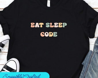 Coder Shirt, Programmers TShirt, Coding T Shirt, Coding gift, Computer Science Tee, Eat Sleep Code