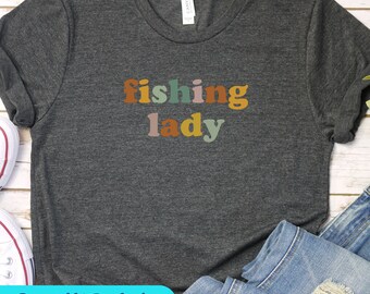 Camiseta de senhora de pesca, camiseta de pesca, camisa de pescador, camisa de pesca engraçada, camisa de menina de pesca, camisa engraçada de pescador