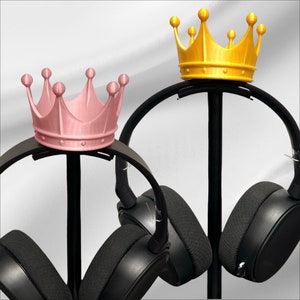 Crown Headphone Attachment | Crown Headphone Accessory | King Cosplay | Queen - Princess Hat | Streamer Gift | Royal Class Gift