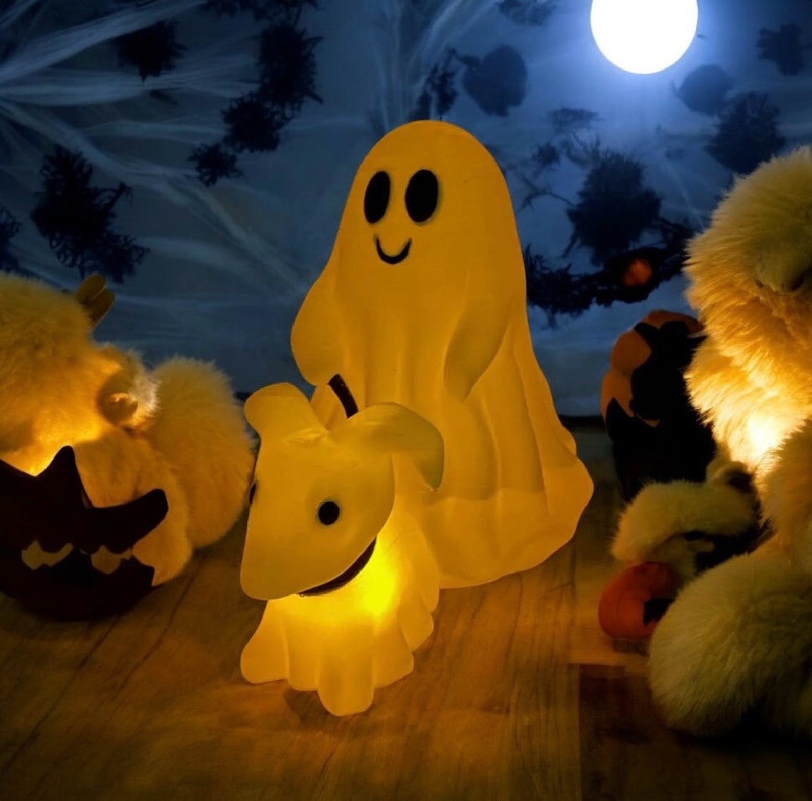 Ghost Walking Cute Dog Halloween Decoration | Dog Collectible Figurine