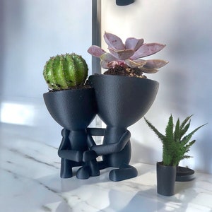 Cute Indoor Planters | Plant Gift | Tiny People Cute Succulent Planter Friendship | Family gift anniversary | Holding hand love for couple