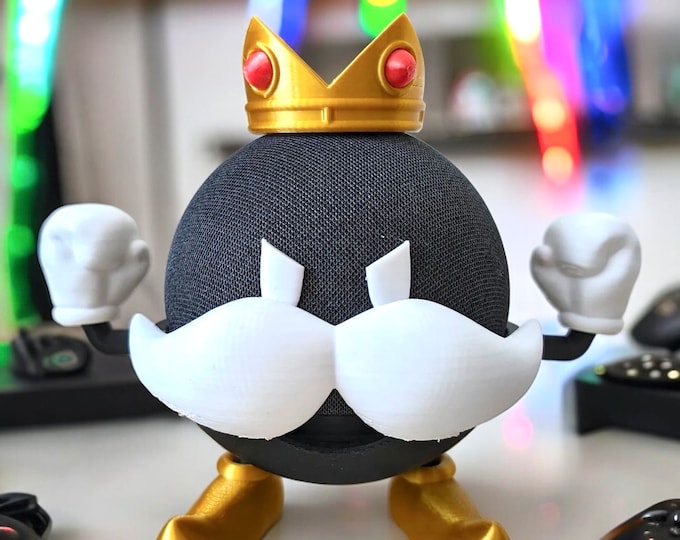 Mario King bomb Alexa dot stand | Alexa holder | Alexa decor | Mario stuff | Echo Dot 4th/5th gen Alexa stand |  Homepod Mini Holder